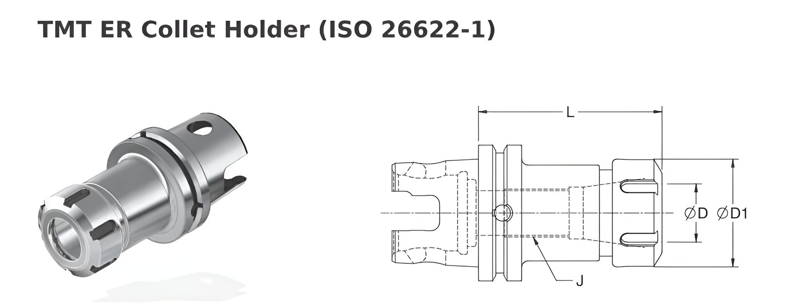 TMT63XMZ ER16 2.36'' ER Collet Holder (Balanced to G2.5 25000 RPM) (Compatible with KM63XMZ™) (ISO26622-1)